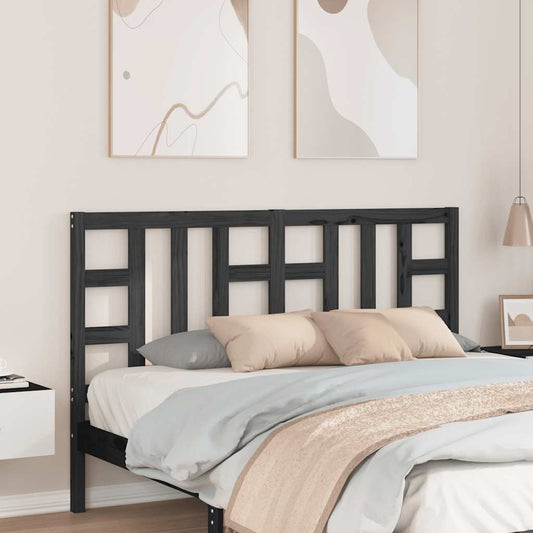 vidaXL Κεφαλάρι Κρεβατιού Μαύρο 146 x 4 x 100 εκ. Μασίφ Ξύλο Πεύκου