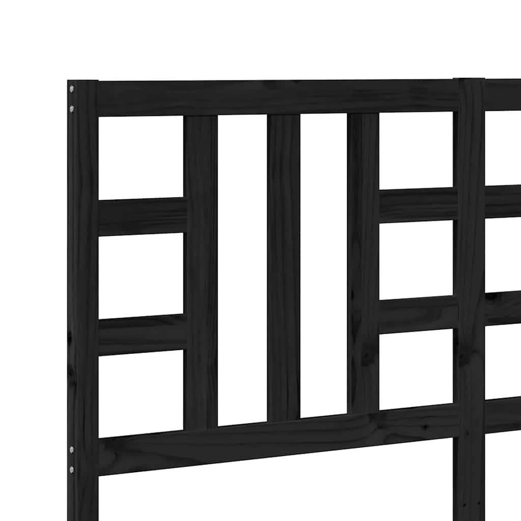 vidaXL Κεφαλάρι Κρεβατιού Μαύρο 166 x 4 x 100 εκ. Μασίφ Ξύλο Πεύκου