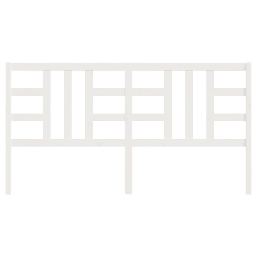 vidaXL Κεφαλάρι Κρεβατιού Λευκό 206 x 4 x 100 εκ. Μασίφ Ξύλο Πεύκου