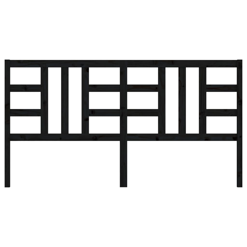 vidaXL Κεφαλάρι Κρεβατιού Μαύρο 206 x 4 x 100 εκ. Μασίφ Ξύλο Πεύκου