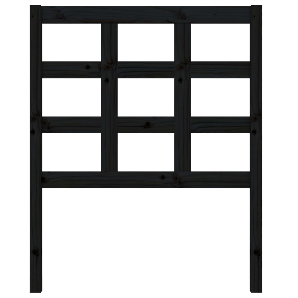 vidaXL Κεφαλάρι Κρεβατιού Μαύρο 80,5x4x100 εκ. από Μασίφ Ξύλο Πεύκου