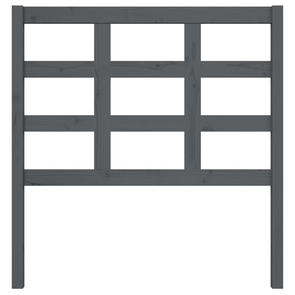 vidaXL Κεφαλάρι Κρεβατιού Γκρι 95,5 x 4 x 100 εκ από Μασίφ Ξύλο Πεύκου