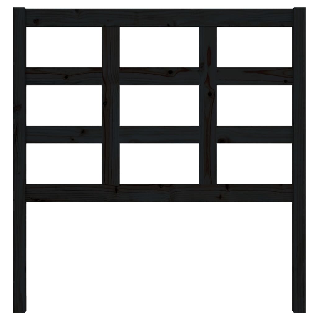 vidaXL Κεφαλάρι Κρεβατιού Μαύρο 95,5 x 4 x 100 εκ. Μασίφ Ξύλο Πεύκου