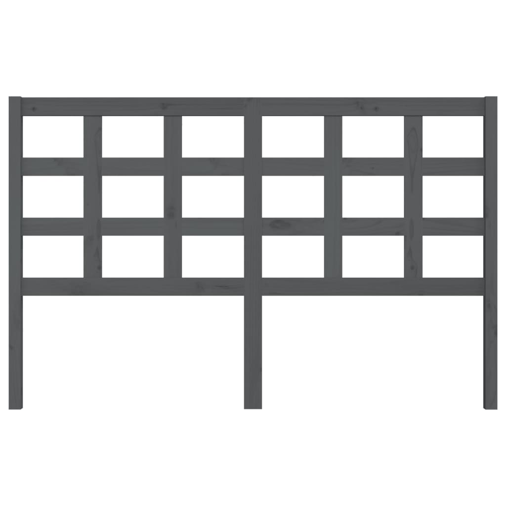 vidaXL Κεφαλάρι Κρεβατιού Γκρι 156 x 4 x 100 εκ. από Μασίφ Ξύλο Πεύκου