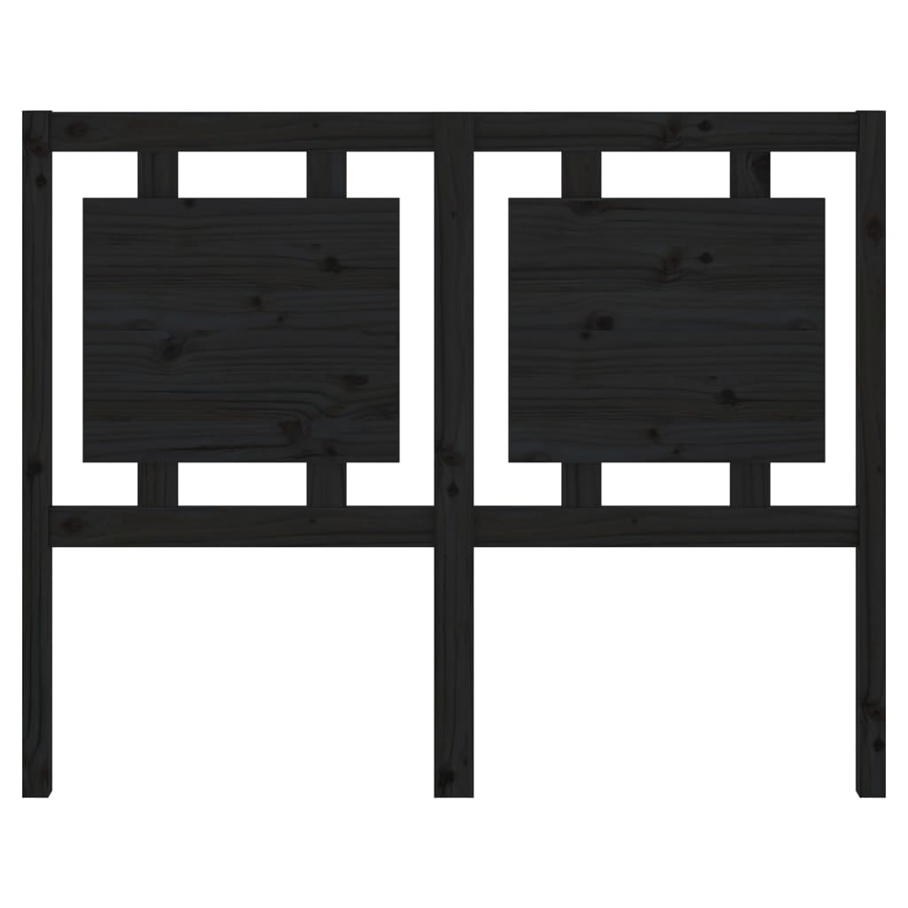 vidaXL Κεφαλάρι Κρεβατιού Μαύρο 125,5 x 4 x 100 εκ. Μασίφ Ξύλο Πεύκου