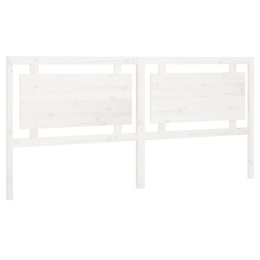 vidaXL Κεφαλάρι κρεβατιού Λευκό 205,5x4x100 εκ. από Μασίφ Ξύλο Πεύκου