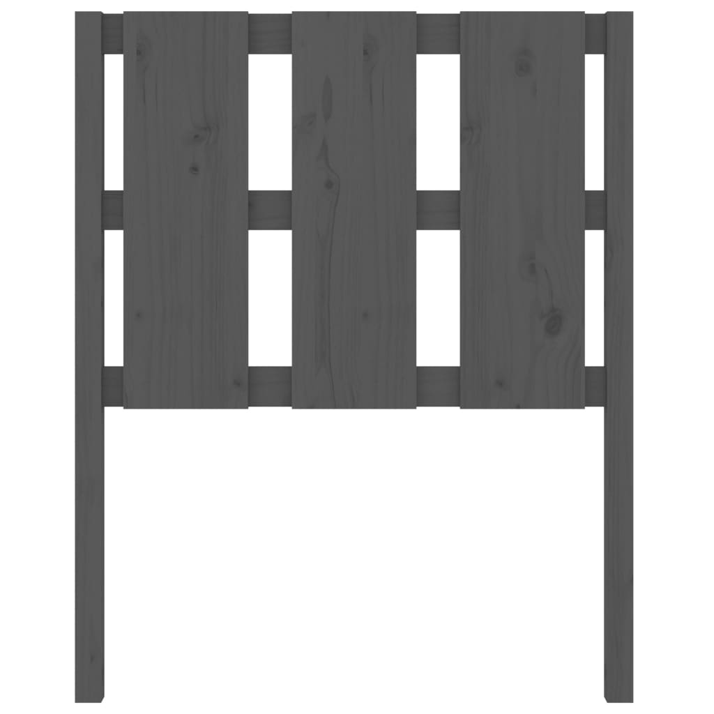 vidaXL Κεφαλάρι Κρεβατιού Γκρι 80,5x4x100 εκ. από Μασίφ Ξύλο Πεύκου