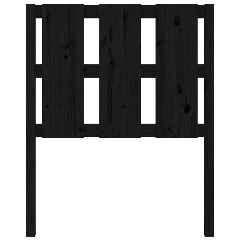 vidaXL Κεφαλάρι Κρεβατιού Μαύρο 80,5x4x100 εκ. από Μασίφ Ξύλο Πεύκου