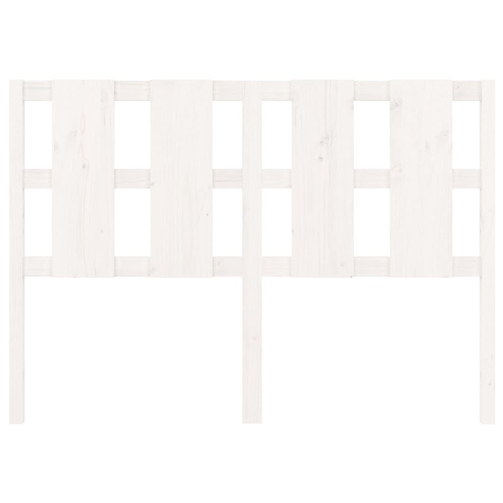 vidaXL Κεφαλάρι Κρεβατιού Λευκό 125,5 x 4 x 100 εκ. Μασίφ Ξύλο Πεύκου