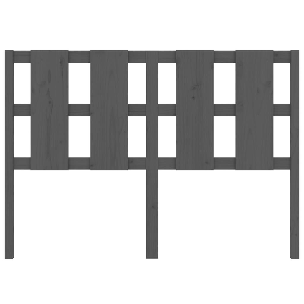 vidaXL Κεφαλάρι Κρεβατιού Γκρι 125,5 x 4 x 100 εκ. Μασίφ Ξύλο Πεύκου