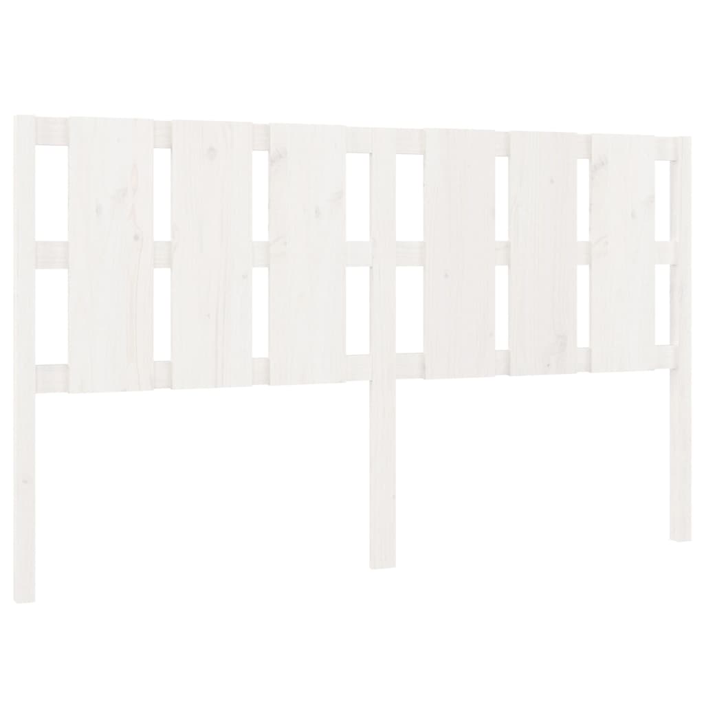 vidaXL Κεφαλάρι Κρεβατιού Λευκό 165,5x4x100 εκ. από Μασίφ Ξύλο Πεύκου
