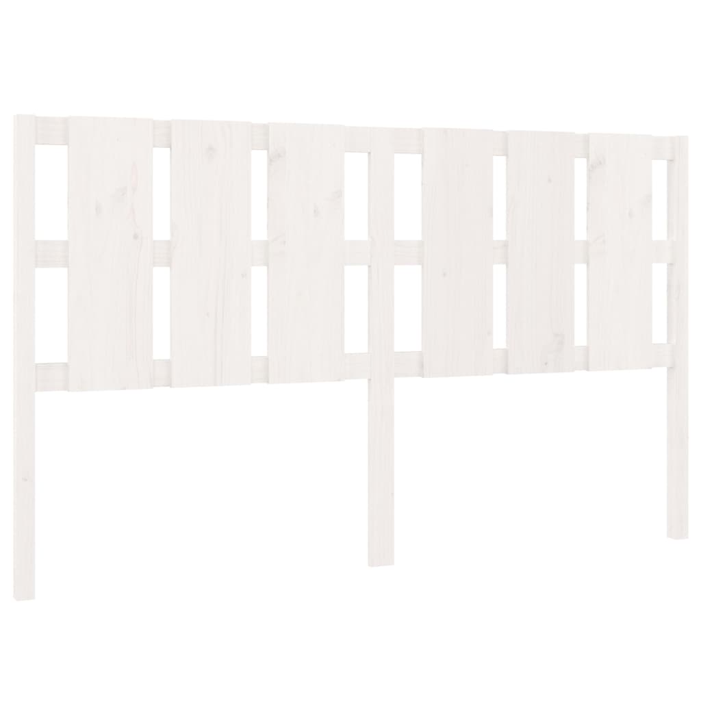 vidaXL Κεφαλάρι Κρεβατιού Λευκό 185,5x4x100 εκ. Μασίφ Ξύλο Πεύκου