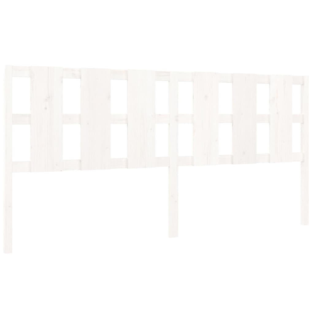 vidaXL Κεφαλάρι Κρεβατιού Λευκό 205,5x4x100 εκ. από Μασίφ Ξύλο Πεύκου