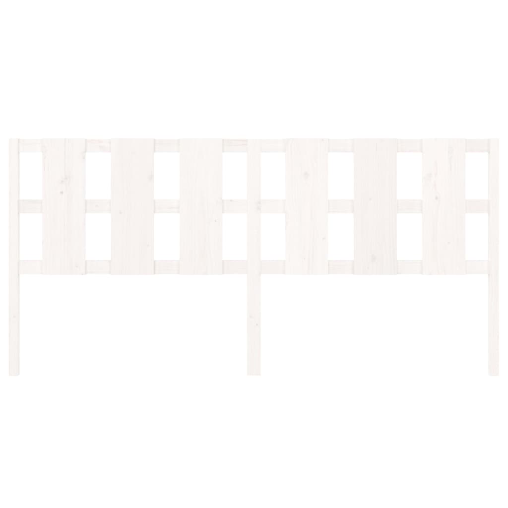 vidaXL Κεφαλάρι Κρεβατιού Λευκό 205,5x4x100 εκ. από Μασίφ Ξύλο Πεύκου