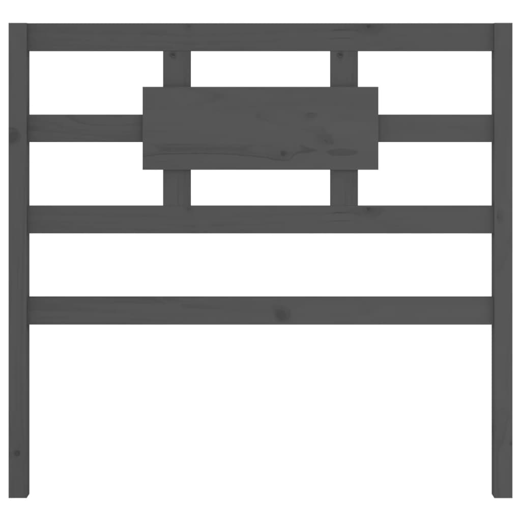 vidaXL Κεφαλάρι Κρεβατιού Γκρι 80,5x4x100 εκ. από Μασίφ Ξύλο Πεύκου