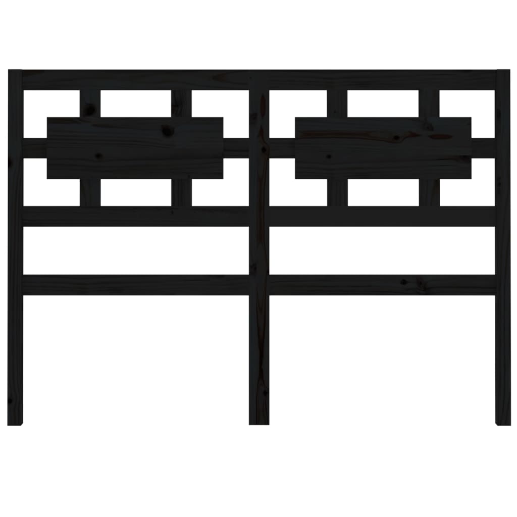 vidaXL Κεφαλάρι Κρεβατιού Μαύρο 185,5x4x100 εκ. Μασίφ Ξύλο Πεύκου