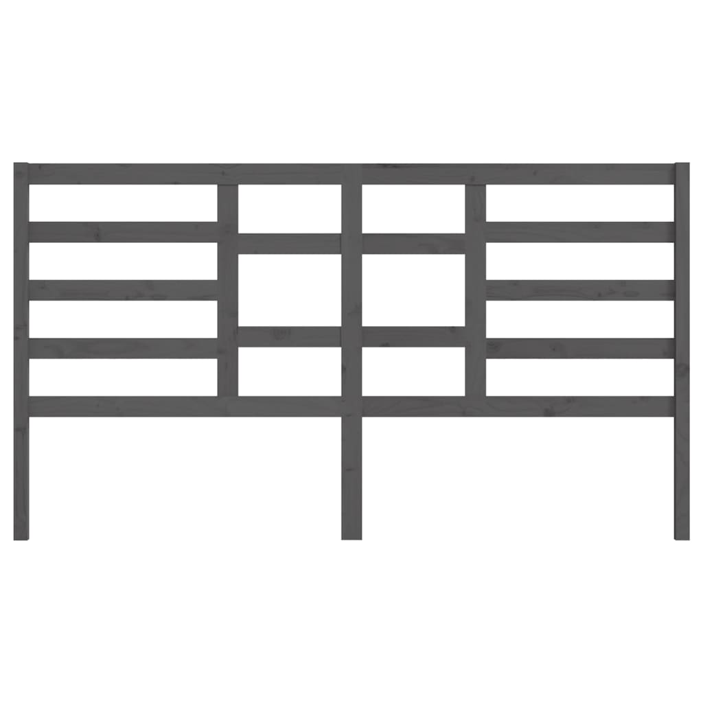 vidaXL Κεφαλάρι Κρεβατιού Γκρι 206x4x104 εκ. από Μασίφ Ξύλο Πεύκου