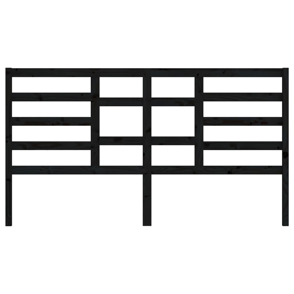 vidaXL Κεφαλάρι κρεβατιού Μαύρο 206x4x104 εκ. από Μασίφ Ξύλο Πεύκου