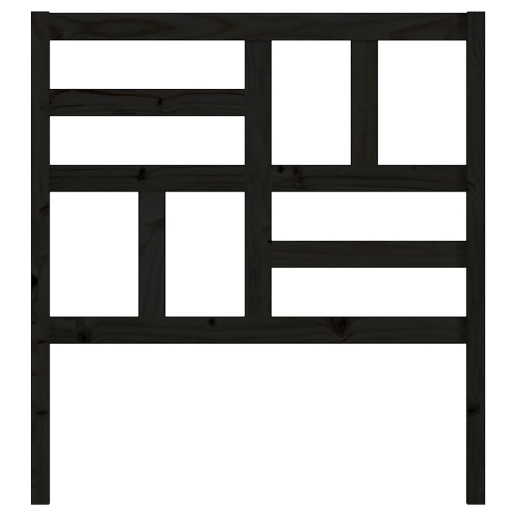 vidaXL Κεφαλάρι Κρεβατιού Μαύρο 96x4x104 εκ. Μασίφ Ξύλο Πεύκου