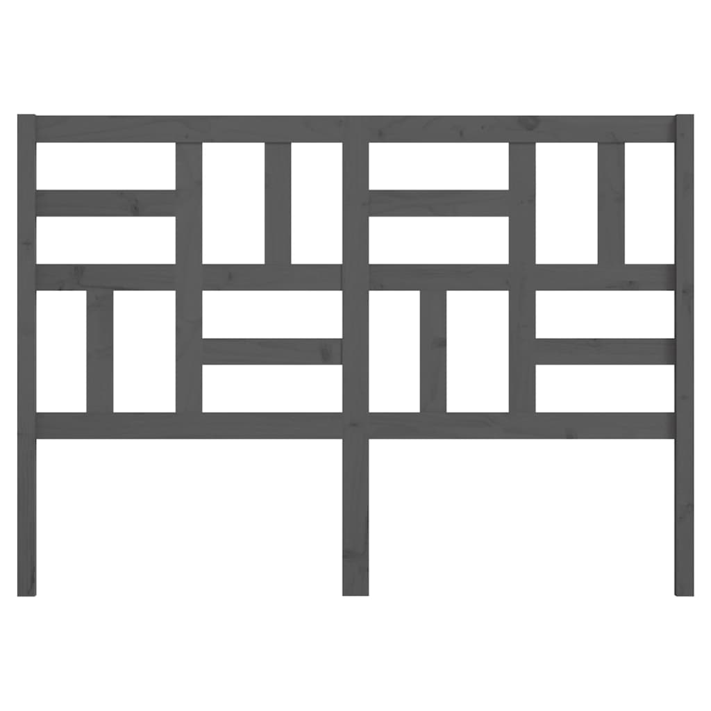 vidaXL Κεφαλάρι Κρεβατιού Γκρι 126x4x104 εκ. από Μασίφ Ξύλο Πεύκου