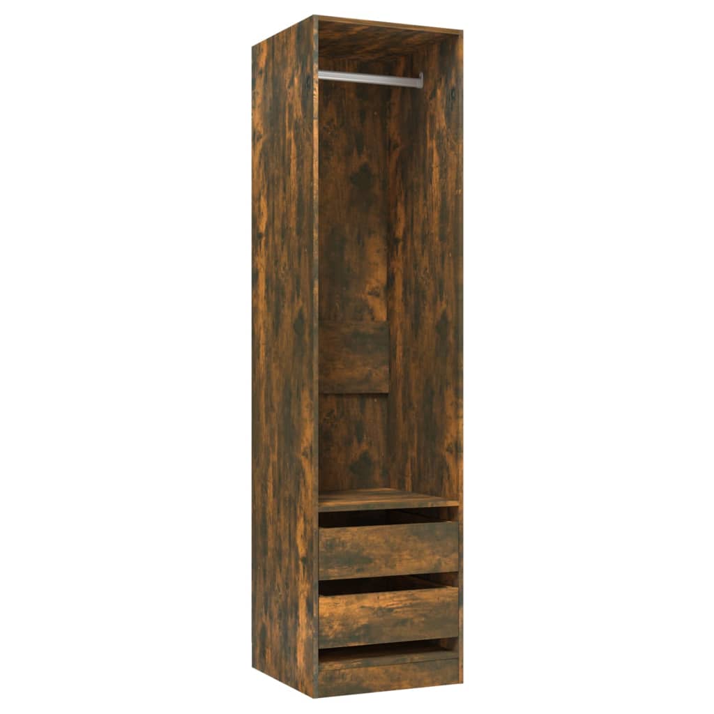 vidaXL Ντουλάπα με Συρτάρια Καπνιστή Δρυς 50x50x200 εκ. Επεξεργ. Ξύλο