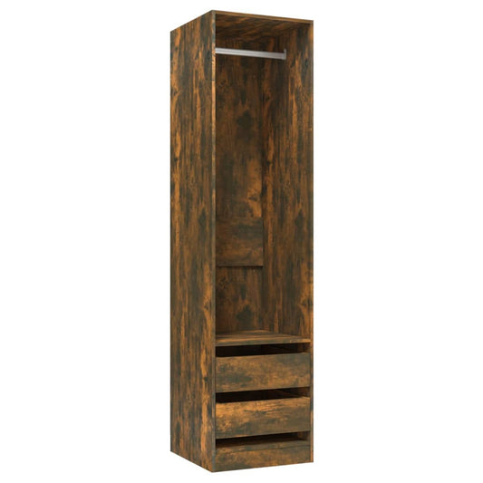 vidaXL Ντουλάπα με Συρτάρια Καπνιστή Δρυς 50x50x200 εκ. Επεξεργ. Ξύλο