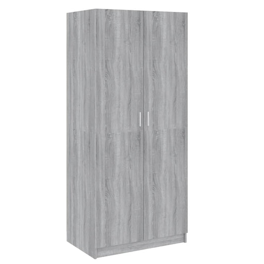 vidaXL Ντουλάπα Γκρι Sonoma 80 x 52 x 180 εκ. από Επεξεργασμένο Ξύλο