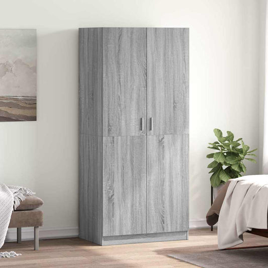vidaXL Ντουλάπα Γκρι Sonoma 80 x 52 x 180 εκ. από Επεξεργασμένο Ξύλο