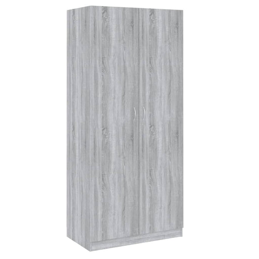 vidaXL Ντουλάπα Γκρι Sonoma 90 x 52 x 200 εκ. από Επεξεργασμένο Ξύλο