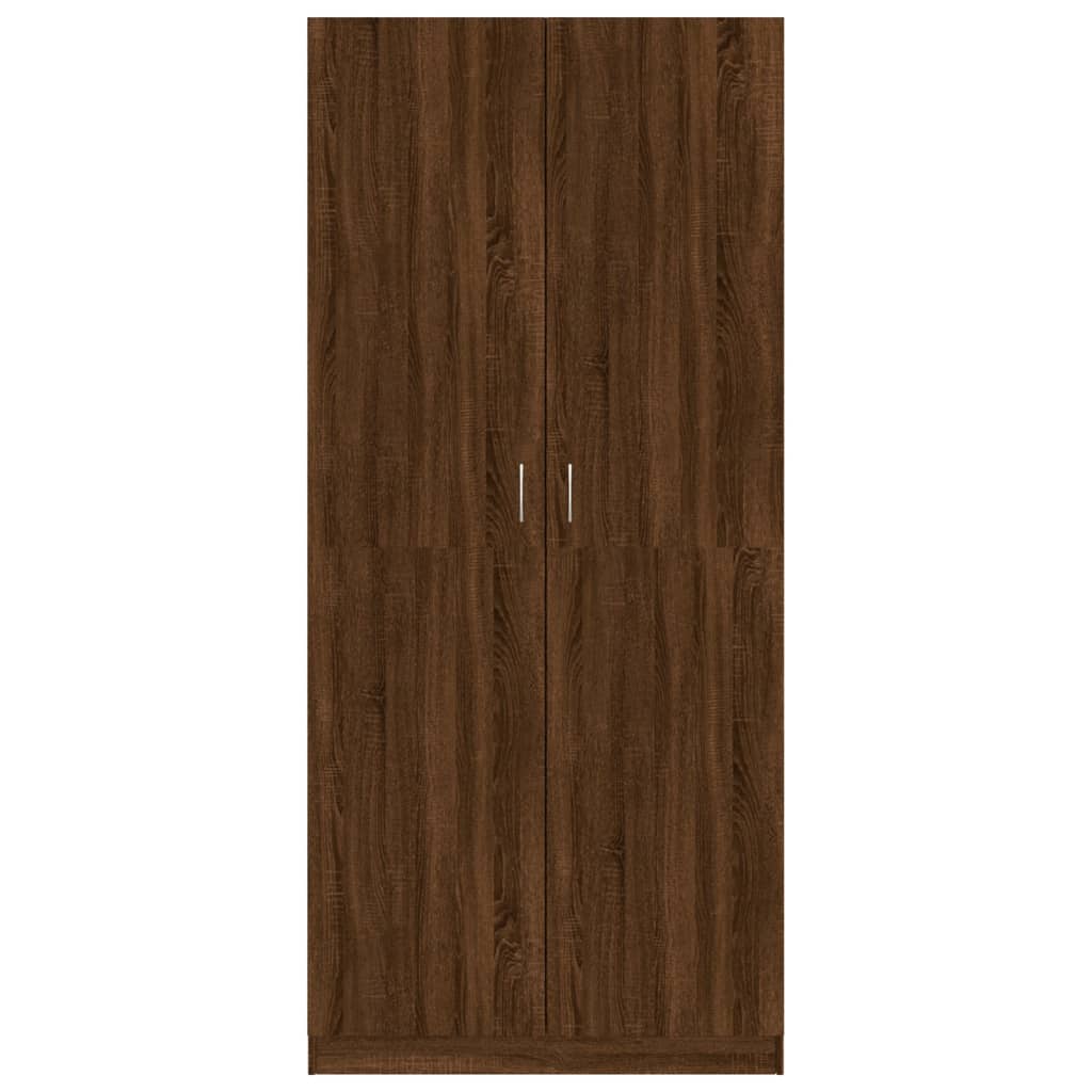 vidaXL Ντουλάπα Καφέ Δρυς 90 x 52 x 200 εκ. από Επεξεργασμένο Ξύλο