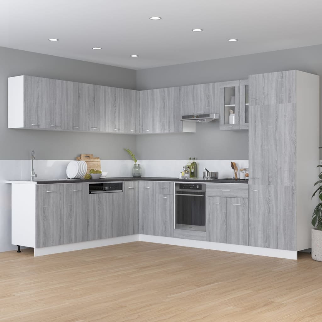 vidaXL Ντουλάπι Ψυγείου "Lyon" Γκρι Sonoma 60x57x207 εκ. από Τεχνητό Ξύλο