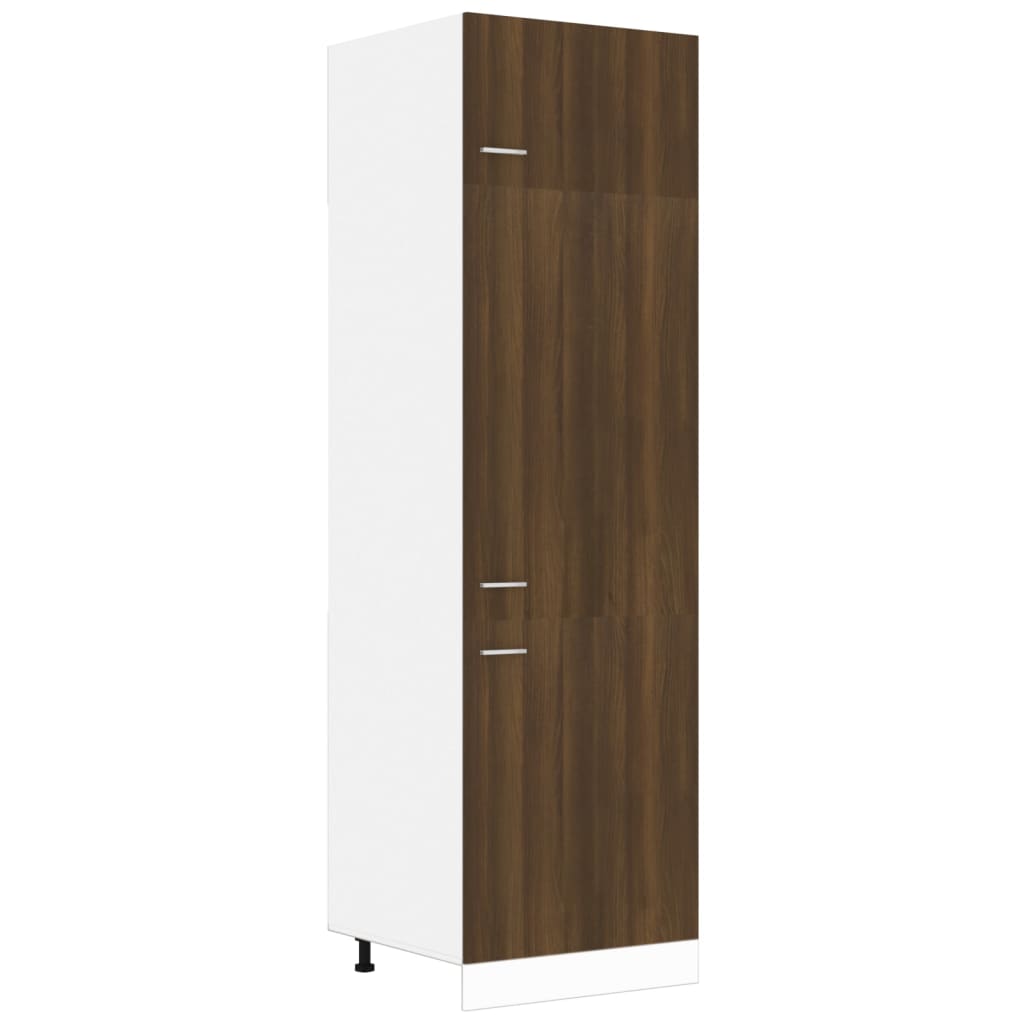 vidaXL Ντουλάπι Ψυγείου "Lyon" Καφέ Δρυς 60x57x207 εκ. από Τεχνητό Ξύλο
