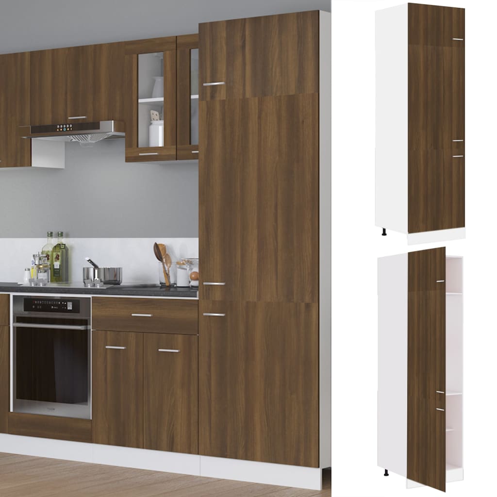 vidaXL Ντουλάπι Ψυγείου "Lyon" Καφέ Δρυς 60x57x207 εκ. από Τεχνητό Ξύλο