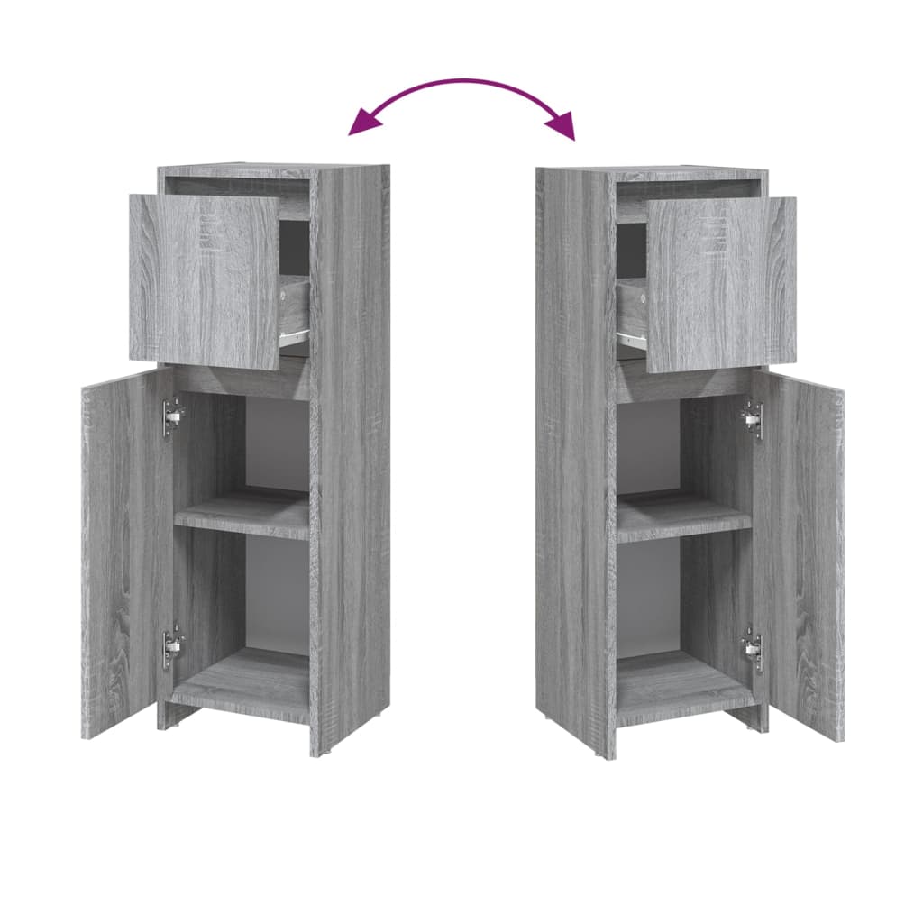 vidaXL Ντουλάπι Μπάνιου Γκρι Sonoma 30x30x95 εκ. Επεξεργασμένο Ξύλο