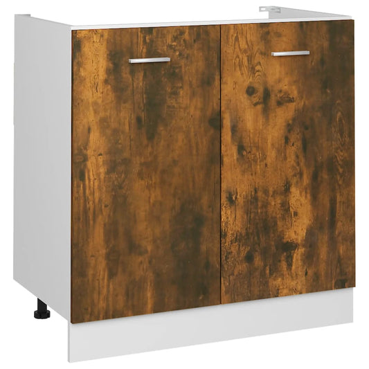 vidaXL Ντουλάπι Νιπτήρα "Lyon" Καπνιστή Δρυς 80x46x81,5 εκ. από Τεχνητό Ξύλο