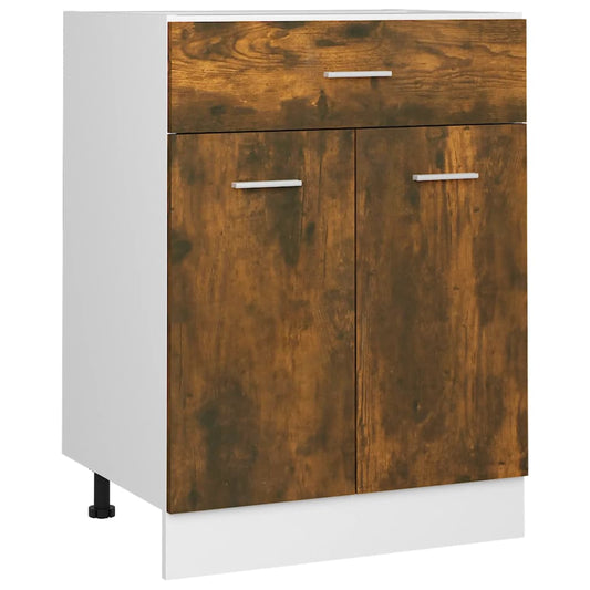 vidaXL Ντουλάπι με Συρτάρια "Lyon" Καπνιστή Δρυς 60x46x81,5 εκ. από Τεχνητό Ξύλο