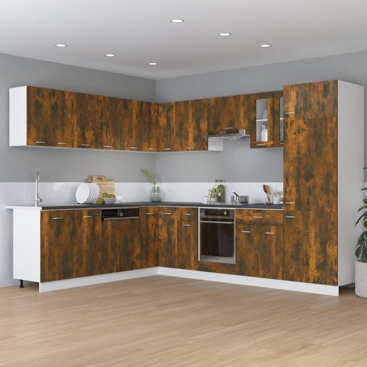 vidaXL Ντουλάπι με Συρτάρια "Lyon" Καπνιστή Δρυς 60x46x81,5 εκ. από Τεχνητό Ξύλο