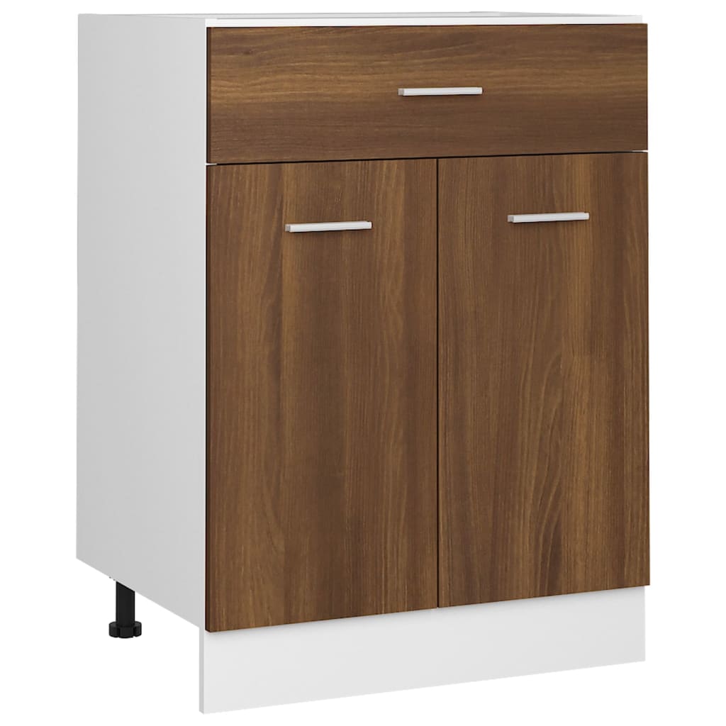 vidaXL Ντουλάπι με Συρτάρια "Lyon" Καφέ Δρυς 60x46x81,5 εκ. από Τεχνητό Ξύλο