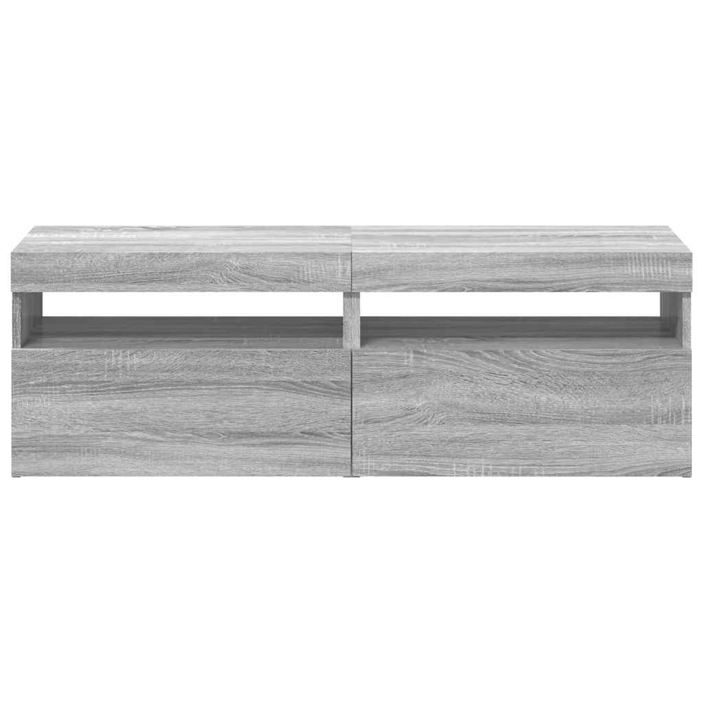 vidaXL Έπιπλα Τηλεόρασης με LED 2 τεμ. Γκρι Sonoma 60 x 35 x 40 εκ.