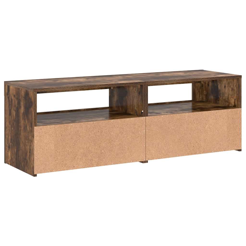 vidaXL Έπιπλο Τηλεόρασης με LED Καπνιστή Δρυς 120 x 35 x 40 εκ.