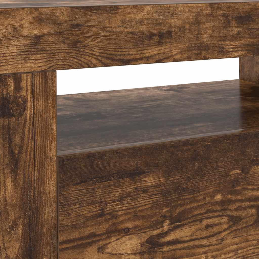 vidaXL Έπιπλο Τηλεόρασης με LED Καπνιστή Δρυς 120 x 35 x 40 εκ.