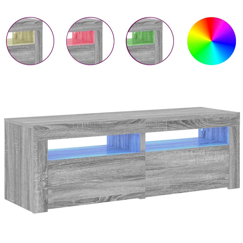 vidaXL Έπιπλο Τηλεόρασης με LED Γκρι Sonoma 120x35x40 εκ.