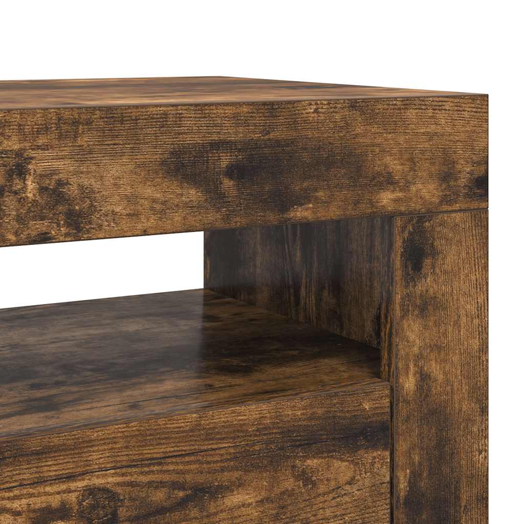 vidaXL Έπιπλο Τηλεόρασης με LED Καπνιστή Δρυς 120 x 35 x 40 εκ.