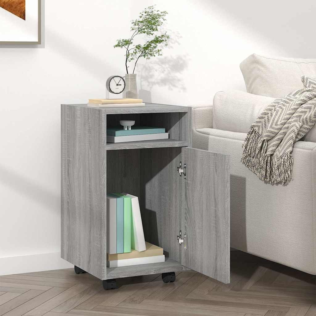 vidaXL Ντουλάπι με Ροδάκια Γκρι Sonoma 33x38x60 εκ. Επεξεργασμένο ξύλο