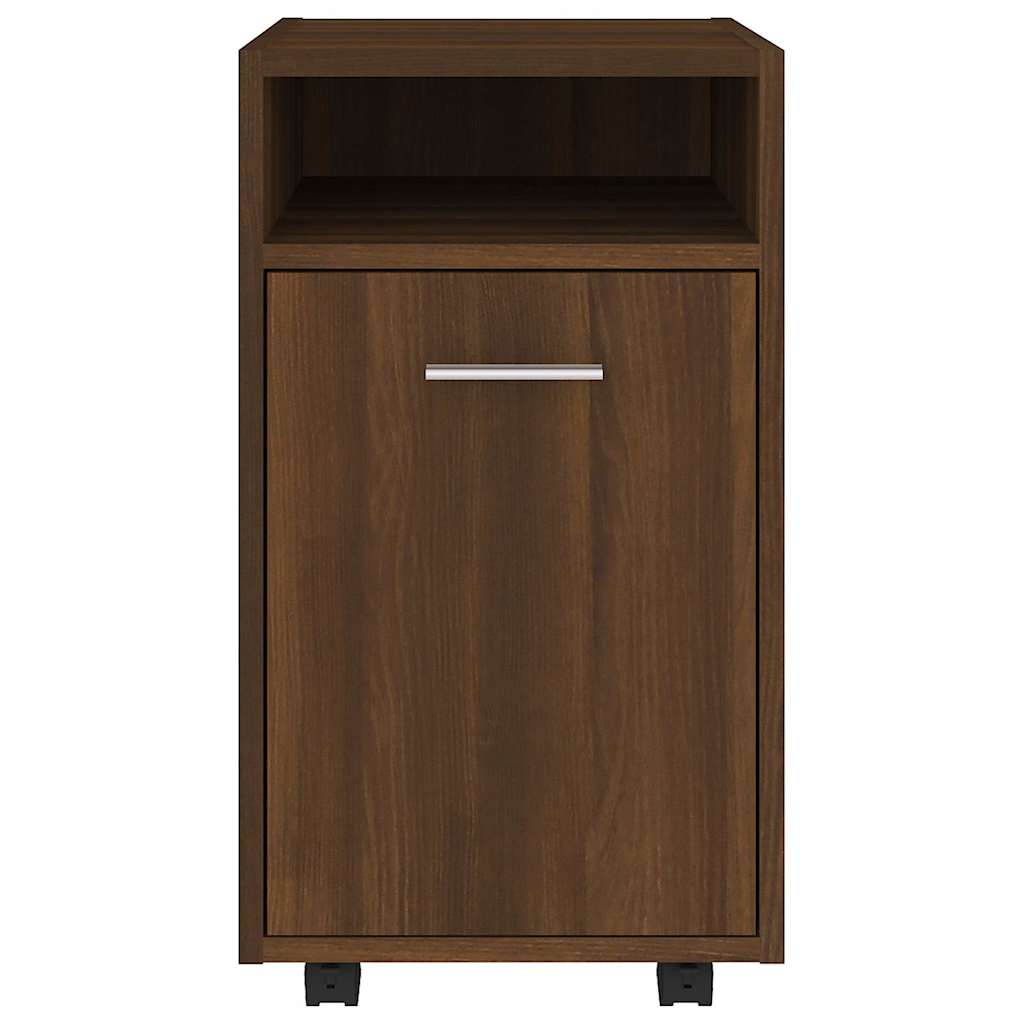 vidaXL Ντουλάπι με Ροδάκια Καφέ Δρυς 33x38x60 εκ. Επεξεργασμένο ξύλο