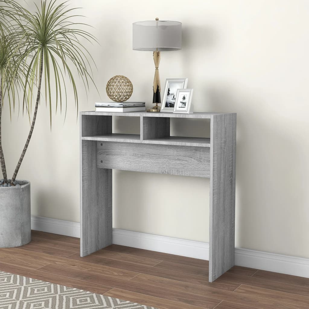 vidaXL Τραπέζι Κονσόλα Γκρι Sonoma 78 x 30 x 80 εκ. Επεξεργασμένο Ξύλο