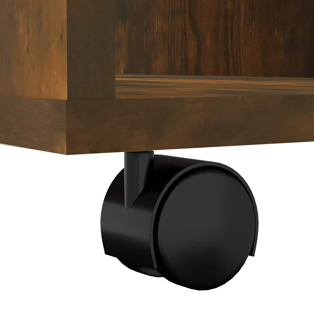 vidaXL Ντουλάπι Με Ροδάκια Καπνιστή Δρυς 60 x 35 x 75 εκ. Επεξ. Ξύλο