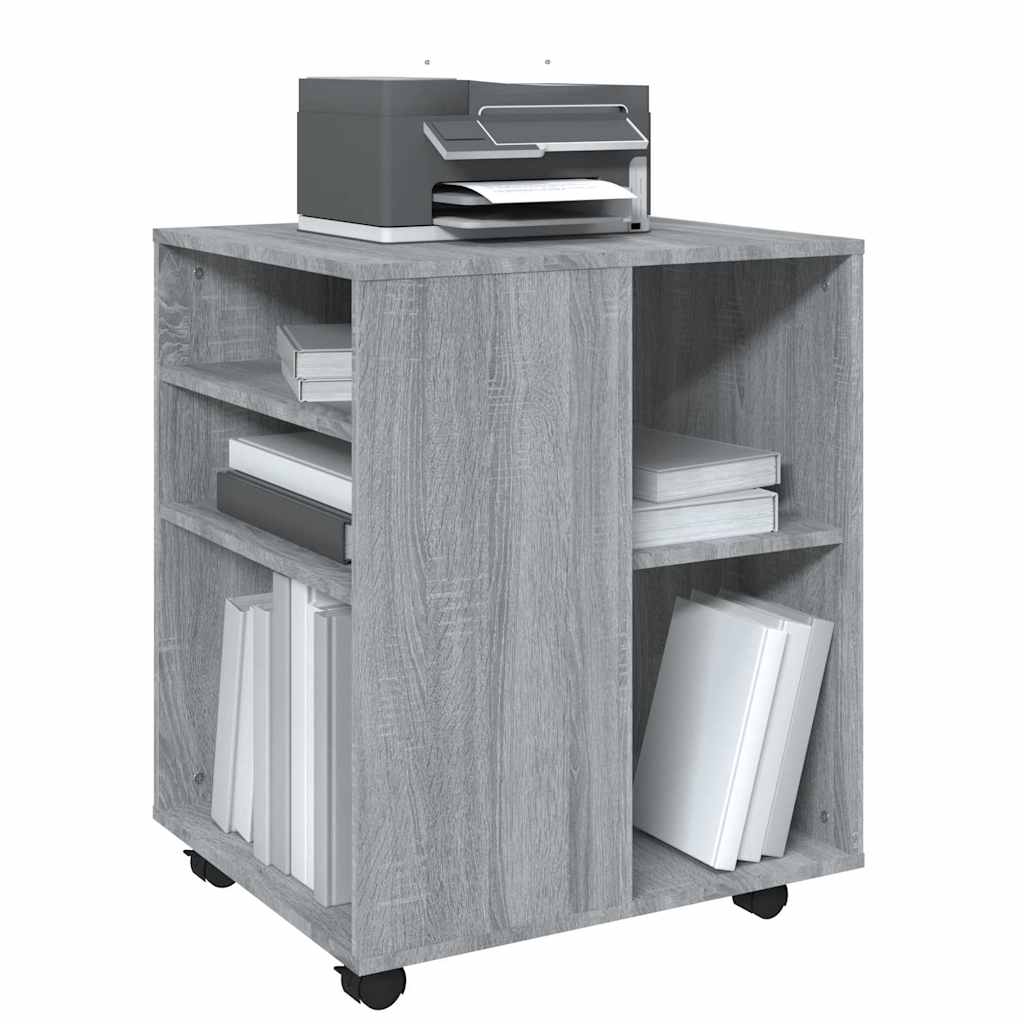 vidaXL Ντουλάπι Με Ροδάκια Γκρι Sonoma 60 x 53 x 72 εκ. Επεξεργ. Ξύλο