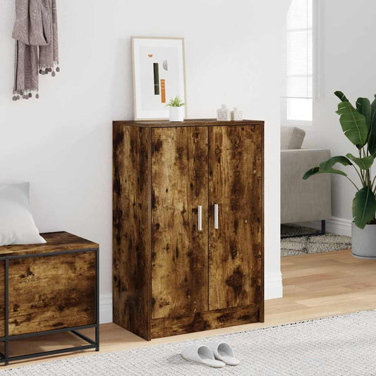 vidaXL Παπουτσοθήκη Καπνιστή Δρυς 60x35x92 εκ. από Επεξεργασμένο Ξύλο