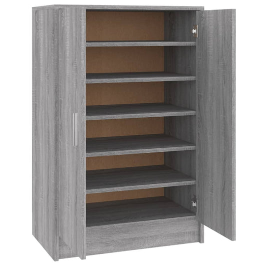 vidaXL Παπουτσοθήκη Γκρι Sonoma 60 x 35 x 92 εκ. Επεξεργασμένο Ξύλο